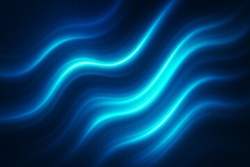 Fototapeta premium Electric blue fluid waves with glowing cyan highlights, smooth liquid flow on textured digital background, high contrast light reflections, futuristic sci-fi mood, abstract motion