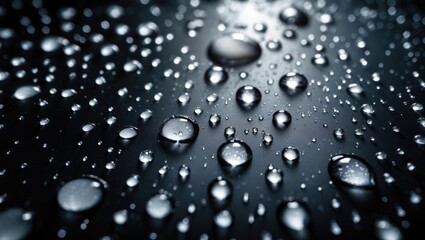 Water drops creating a glossy overlay on surface