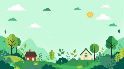 Beautiful Nature Scene with Trees and Sky