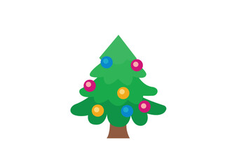 christmas tree evergreen pine fir vector emoji illustration symbol sign icon xmas 