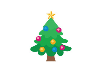 christmas tree evergreen pine fir vector emoji illustration symbol sign icon xmas 
