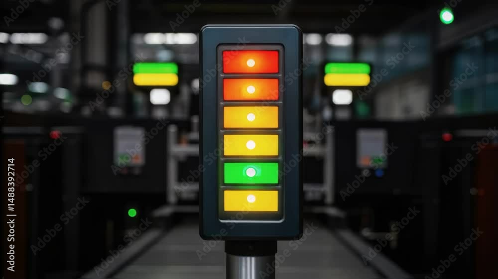 Aufkleber Industrial progress indicator showing increasing levels in a factory