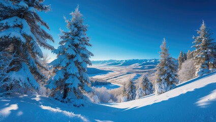 Fototapeta premium Festive winter wonderland full of seasonal beauty and holiday enchantment