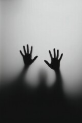 Shadowy hands reaching out against a light background