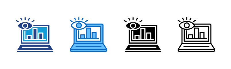 Data Visualization Multi Style - Data Analysis and Monitoring on a Laptop