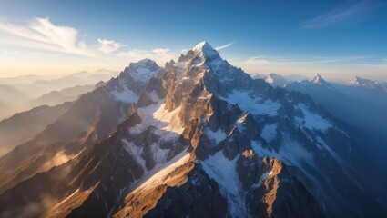 Aerial view featuring the mountain in the distance.