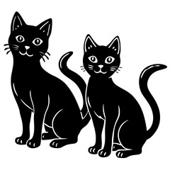 black and white cats