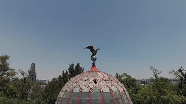 Majestic kiosko morisco dome with eagle statue in mexico city