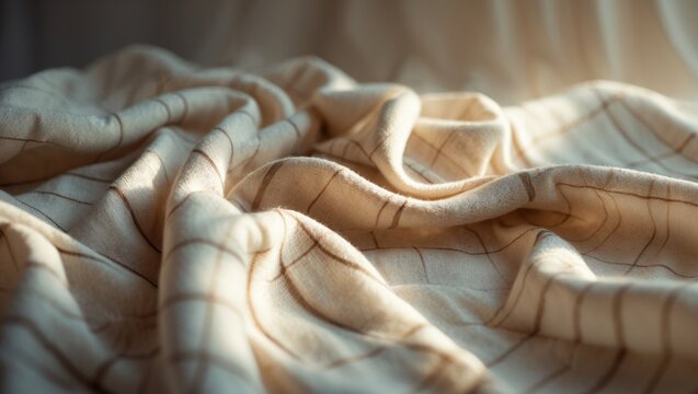 A fabric plaid with a soft pile rests comfortably in charming folds