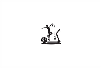 exercise instument  silhouette with a simple, understated design set against a white background