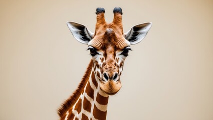 Fototapeta premium Upright shot of a giraffe's head