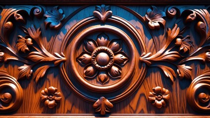 Wooden decor featuring a carved pattern