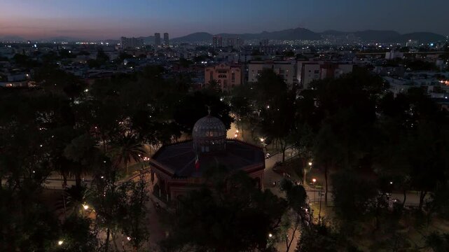 Kiosko morisco at dusk in santa mar&iacute;a la ribera, mexico city
