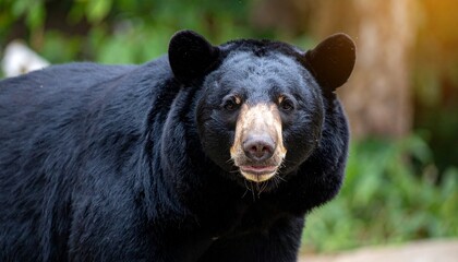 Obraz premium Portrait photo of black bear with blurred background