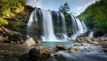 Obraz premium waterfall with rocks