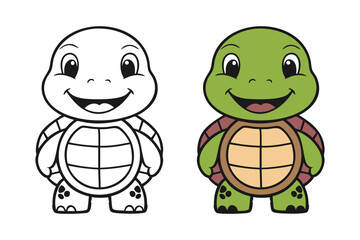 Obraz premium Coloring book turtle