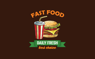 Pizza, Fries, Ice Cream, Burger and Fast Food Icon, Junk Food Combo Logo, Fast Food Illustration Design, Street Food Icon Set, Quick Bite Symbol, Takeaway Food Emblem, Delicious Snack Logo, Fast Food 