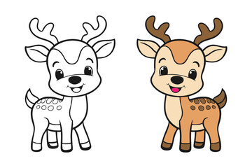 Fototapeta premium Coloring book deer