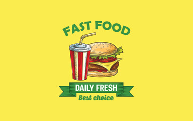 Pizza, Fries, Ice Cream, Burger and Fast Food Icon, Junk Food Combo Logo, Fast Food Illustration Design, Street Food Icon Set, Quick Bite Symbol, Takeaway Food Emblem, Delicious Snack Logo, Fast Food 