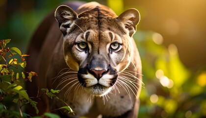 Obraz premium Portrait photo of Florida Panther with blurred background