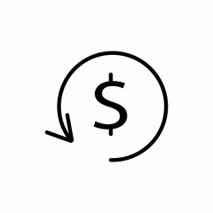 Dollar coin money finance icon vector sign