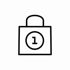 Shopping time bag clock icon vector sign