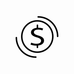 Money currency dollar finance icon vector sign