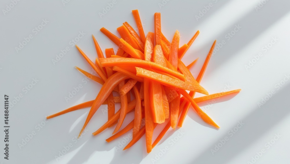 Poster sliced orange carrots displayed on a clean background