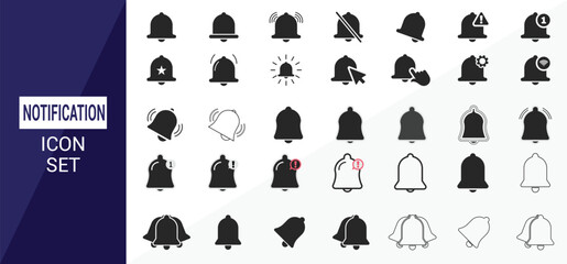 Notification bell icon set desig for ui and app