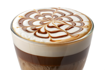 liquid coffee late macchiato cream wave isolated on white or transparent png