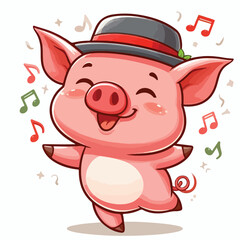 cute pig vector