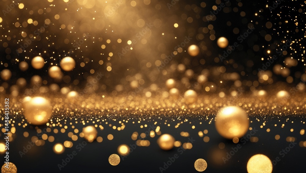 Aufkleber Abstract shimmering gold with bokeh and dust effect.