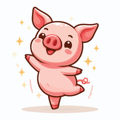 cute pig vector