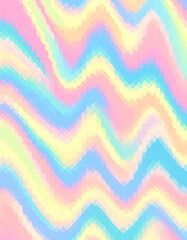 A vibrant, pastel-colored abstract pattern featuring zigzag shapes and a playful, soft aesthetic