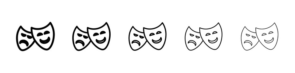 Theater masks icon concept. graphic design, logo, Web, UI.