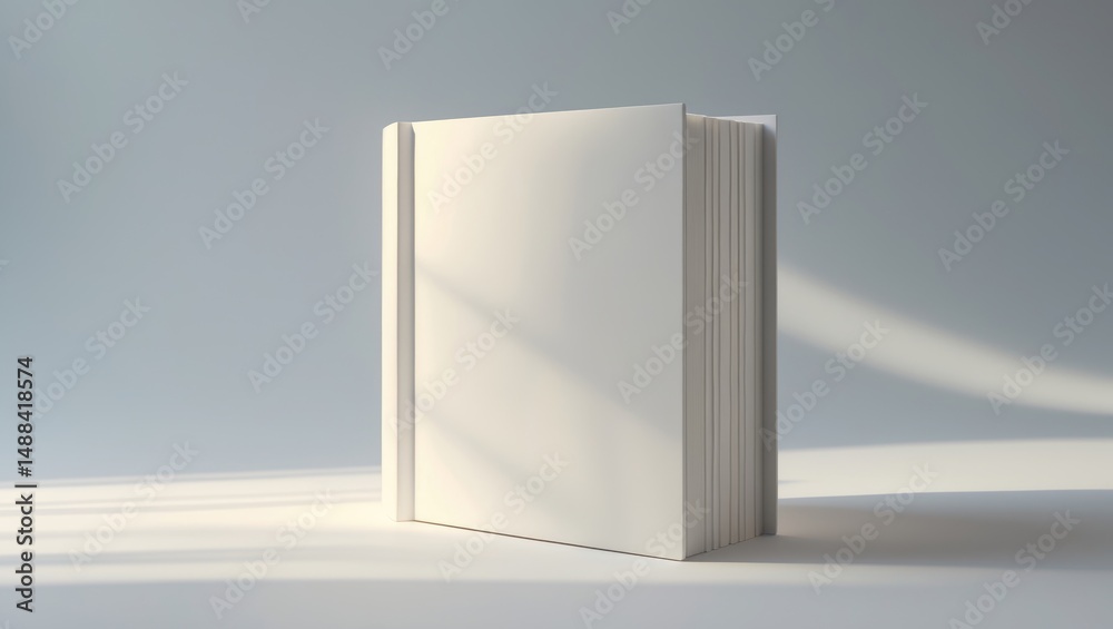 Poster mockup of a closed box on a gray background