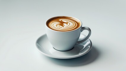 Isolated hot coffee latte cappuccino on background