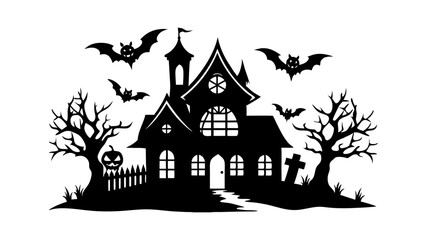 haunted house vector illustration
