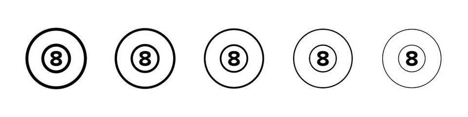 Pool 8 ball icon concept. graphic design, logo, Web, UI.