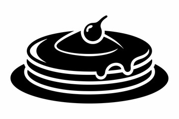 pancake silhouette line art vector illustration with a white background