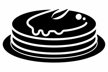 pancake silhouette line art vector illustration with a white background
