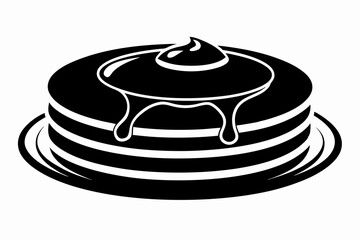 pancake silhouette line art vector illustration with a white background