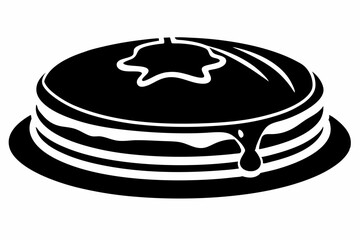 pancake silhouette line art vector illustration with a white background