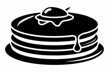 pancake silhouette line art vector illustration with a white background