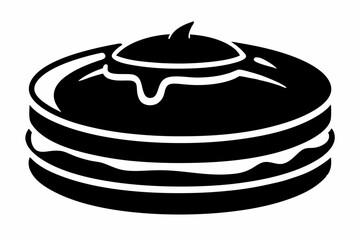 pancake silhouette line art vector illustration with a white background