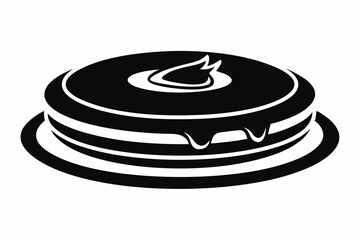 pancake silhouette line art vector illustration with a white background