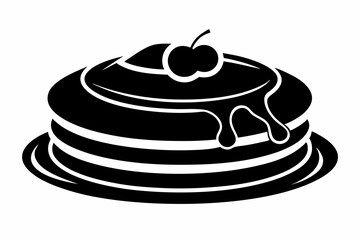 pancake silhouette line art vector illustration with a white background