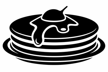 pancake silhouette line art vector illustration with a white background