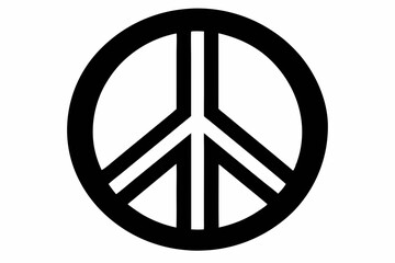 peace symbol silhouette line art vector illustration with a white background