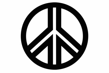 peace symbol silhouette line art vector illustration with a white background